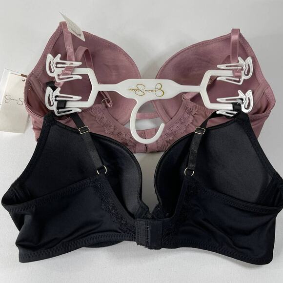 Jessica Simpson Plunge Bra with Flirty Front Lace Detail 2 pack Size 36C NEW - Picture 4 of 13